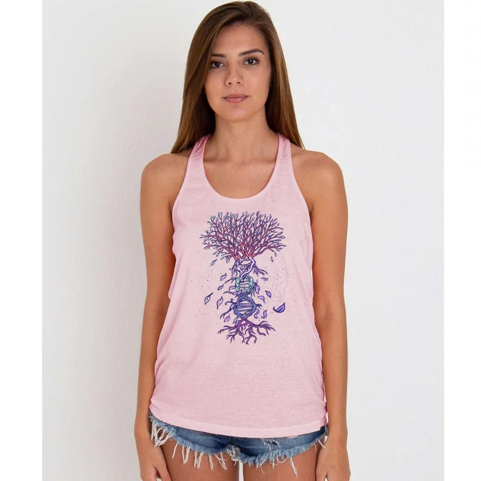 Abstract Madala Geometric Dna Tree Life Gift Esoteric Geometry Gift Women's Knotted Racerback Tank