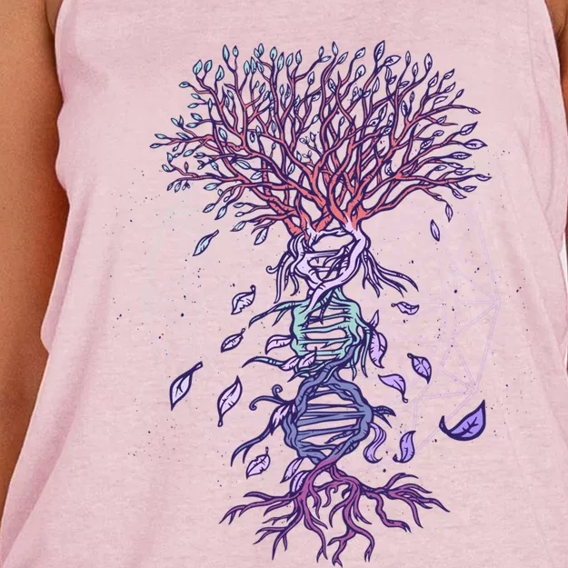 Abstract Madala Geometric Dna Tree Life Gift Esoteric Geometry Gift Women's Knotted Racerback Tank