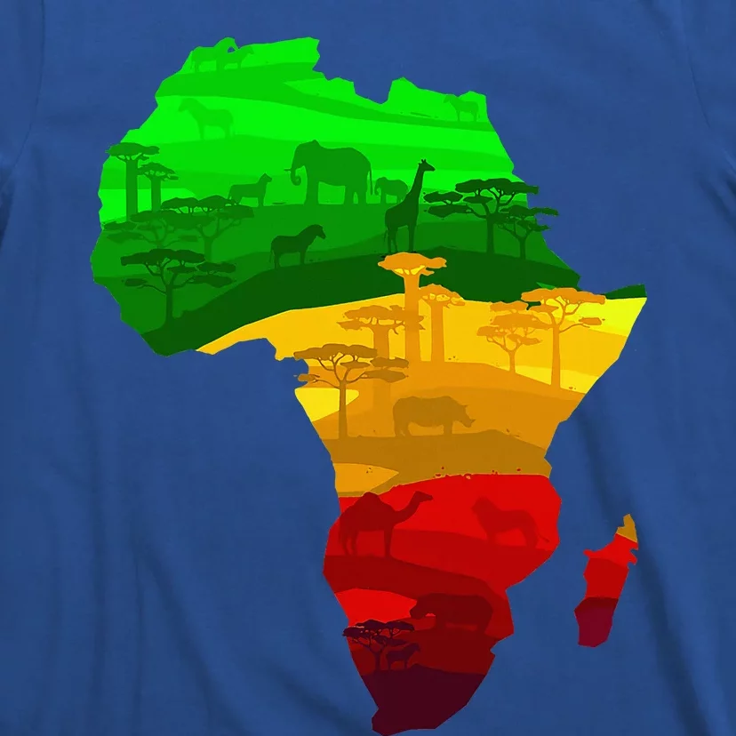 Africa Map Green Yellow Red Proud African Pride Juneteenth T-Shirt