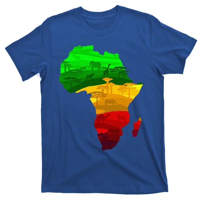 Africa Map Green Yellow Red Proud African Pride Juneteenth T-Shirt