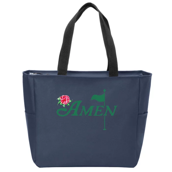 Amen Master Golf Azalea Tournament Pink Golfing Girl Flower Zip Tote Bag