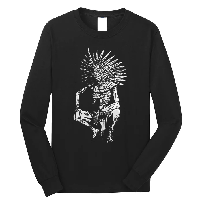 Azteca Mictlantecuhtli God Of The Dead Long Sleeve Shirt