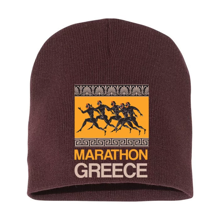 Athens Marathon Greece Short Acrylic Beanie