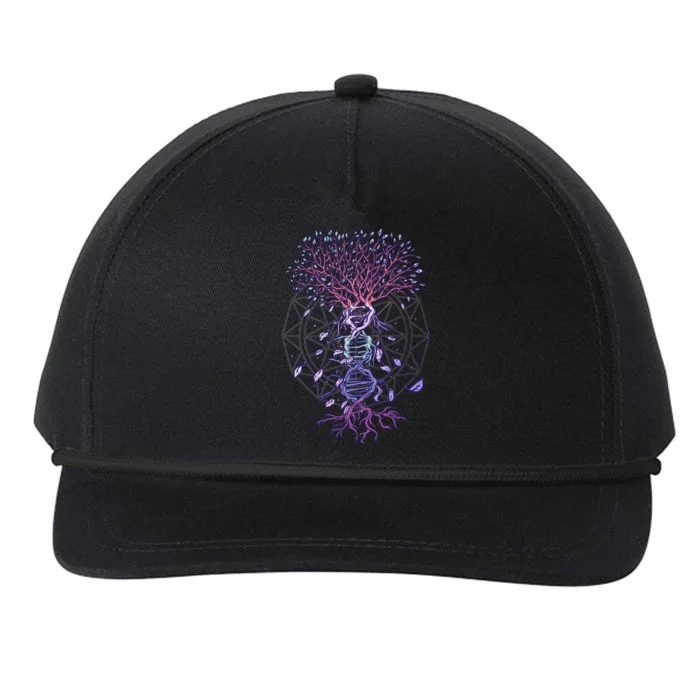 Abstract Madala Geometric Dna Tree Life Gift Esoteric Geometry Gift Snapback Five-Panel Rope Hat