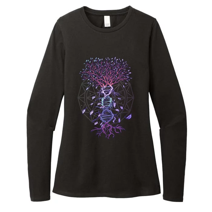 Abstract Madala Geometric Dna Tree Life Gift Esoteric Geometry Gift Womens CVC Long Sleeve Shirt