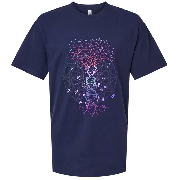 Abstract Madala Geometric Dna Tree Life Gift Esoteric Geometry Gift Sueded Cloud Jersey T-Shirt