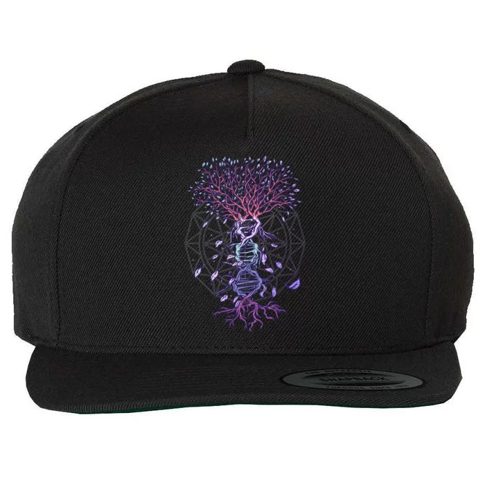 Abstract Madala Geometric Dna Tree Life Gift Esoteric Geometry Gift Wool Snapback Cap