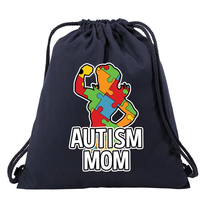 Autism Mom Gift Strong Mother Drawstring Bag