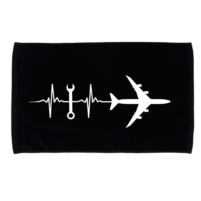 Airplane Mechanic Heartbeat Plane Planes Cool Gift Microfiber Hand Towel