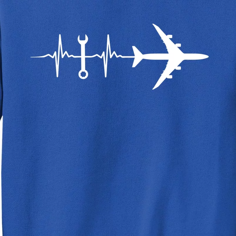 Airplane Mechanic Heartbeat Plane Planes Cool Gift Tall Sweatshirt