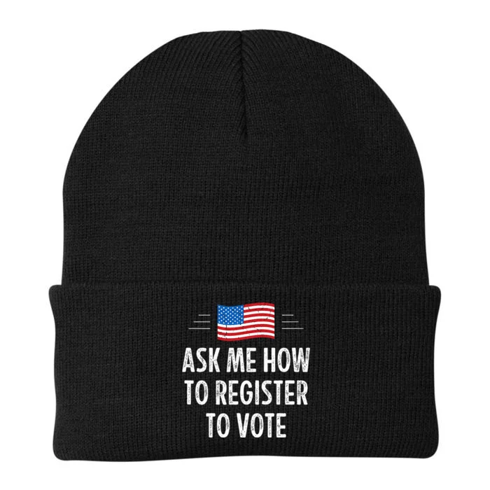 Ask Me How To Register To Vote Knit Cap Winter Beanie