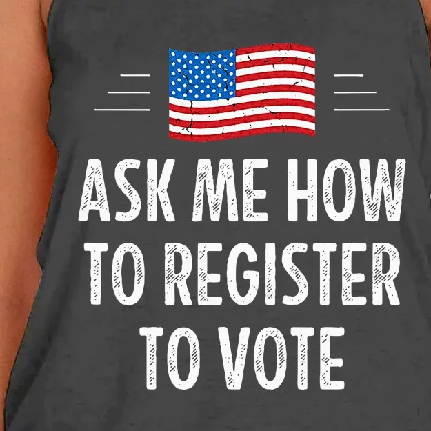 Ask Me How To Register To Vote Women's Knotted Racerback Tank