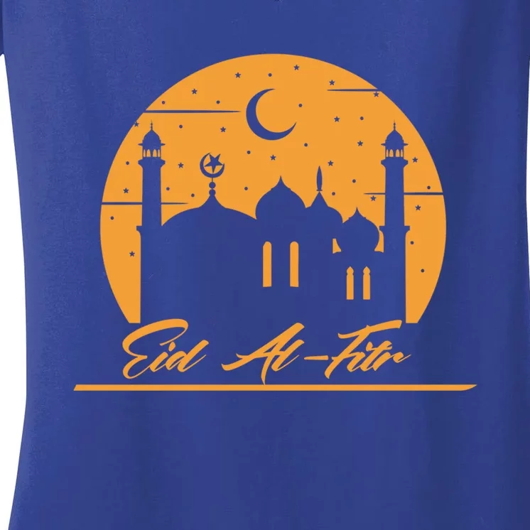 Alhamdulillah Muslim Holidays Islamic Eid Al Fitr Gift Women's V-Neck T-Shirt