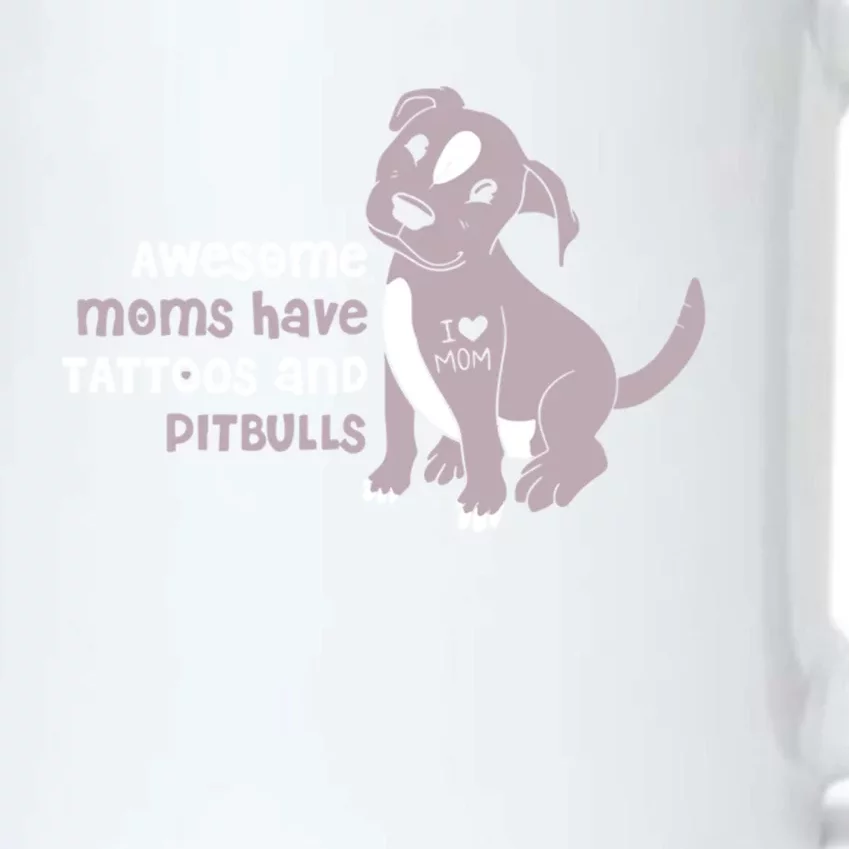 Awesome Moms Have Tattoos Pit Bull Terrier Black Color Changing Mug