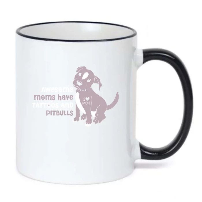 Awesome Moms Have Tattoos Pit Bull Terrier Black Color Changing Mug