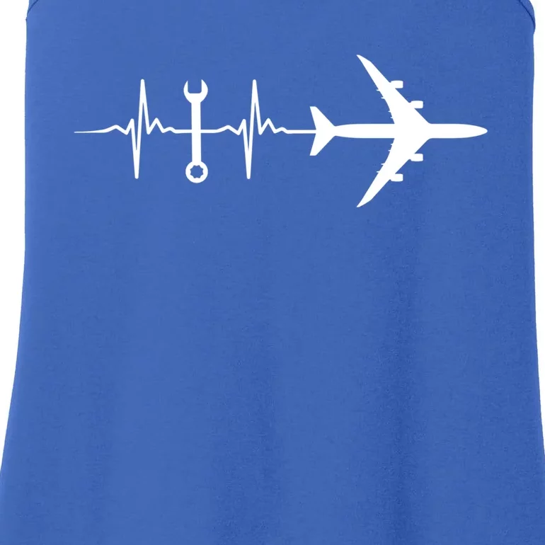 Airplane Mechanic Heartbeat Plane Planes Gift Ladies Essential Tank