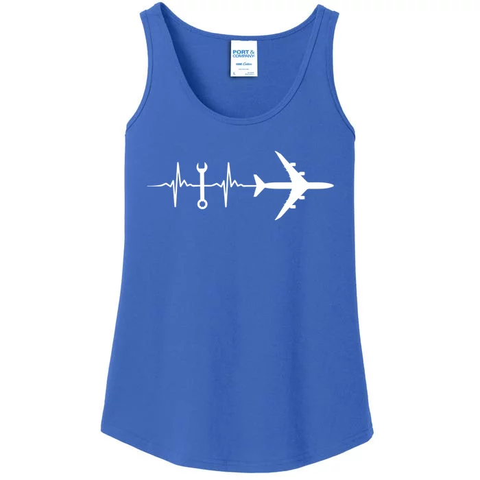 Airplane Mechanic Heartbeat Plane Planes Gift Ladies Essential Tank