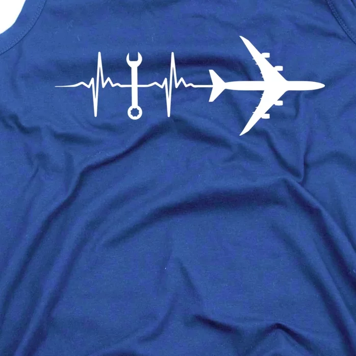 Airplane Mechanic Heartbeat Plane Planes Gift Tank Top