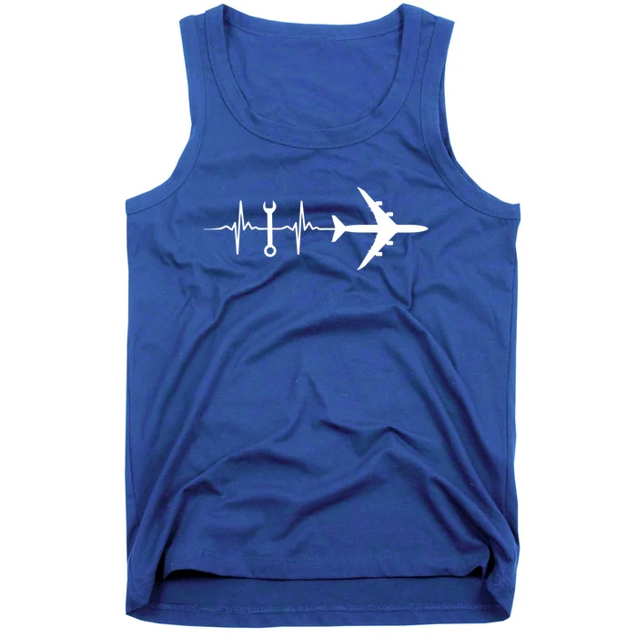 Airplane Mechanic Heartbeat Plane Planes Gift Tank Top