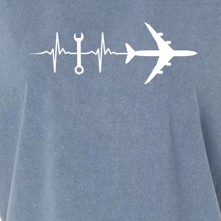 Airplane Mechanic Heartbeat Plane Planes Gift Garment-Dyed Women's Muscle Tee