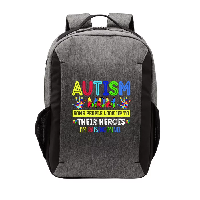 Autism Mom I'm Raising My Hero Awareness Puzzle Vector Backpack