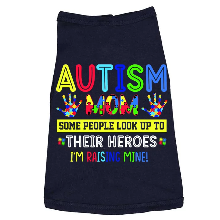 Autism Mom I'm Raising My Hero Awareness Puzzle Doggie Tank