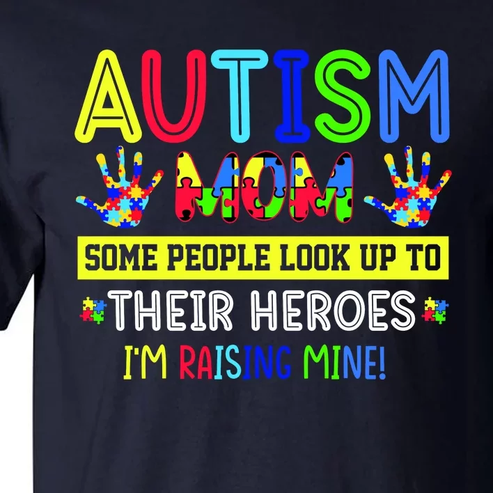 Autism Mom I'm Raising My Hero Awareness Puzzle Tall T-Shirt