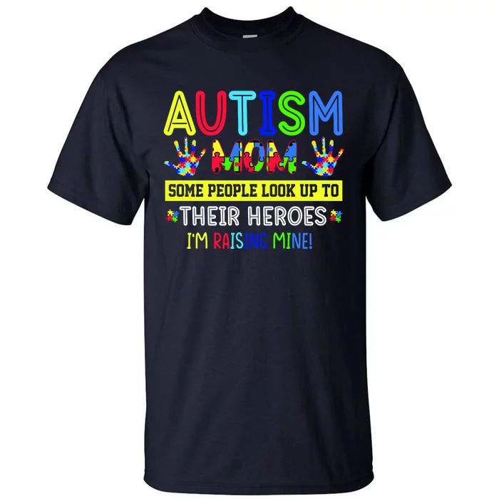 Autism Mom I'm Raising My Hero Awareness Puzzle Tall T-Shirt