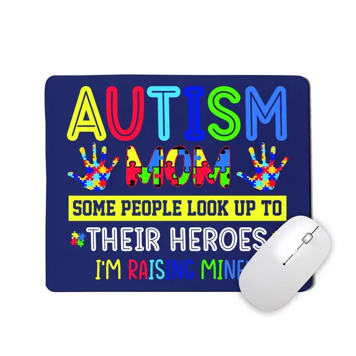 Autism Mom I'm Raising My Hero Awareness Puzzle Mousepad