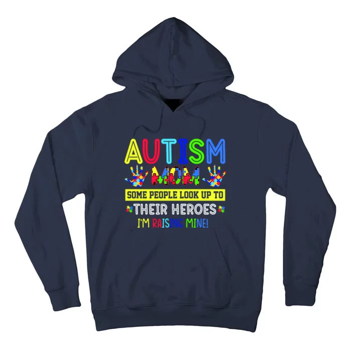 Autism Mom I'm Raising My Hero Awareness Puzzle Tall Hoodie