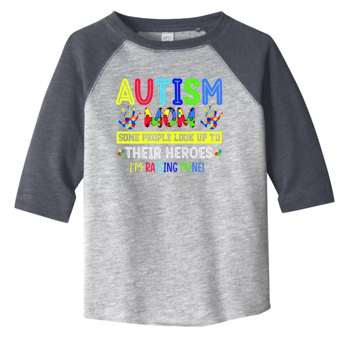 Autism Mom I'm Raising My Hero Awareness Puzzle Toddler Fine Jersey T-Shirt