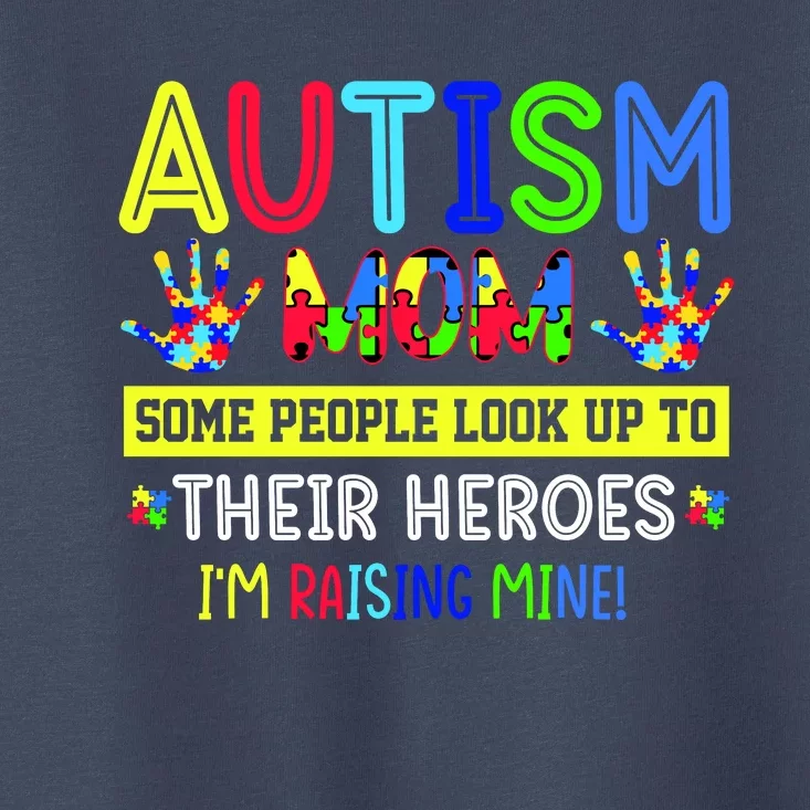 Autism Mom I'm Raising My Hero Awareness Puzzle Toddler T-Shirt