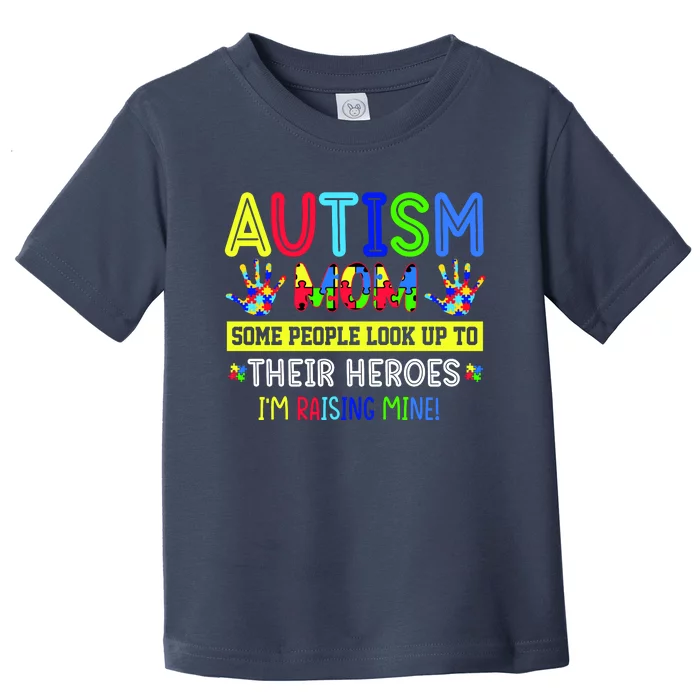 Autism Mom I'm Raising My Hero Awareness Puzzle Toddler T-Shirt