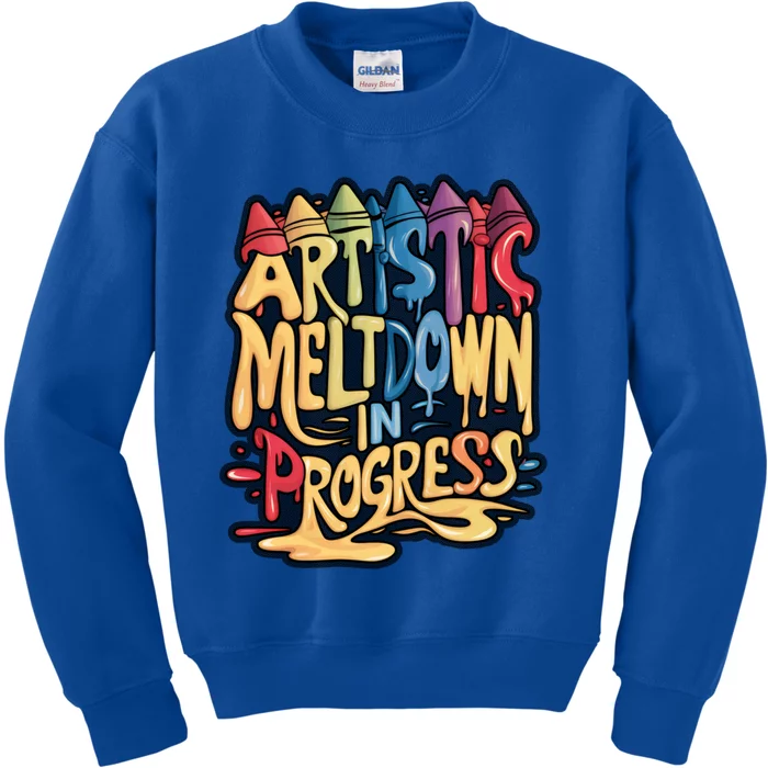 Artistic Meltdown In Progress Gift Kids Sweatshirt