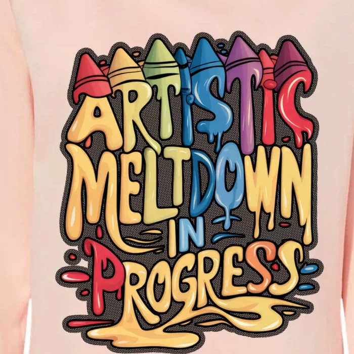 Artistic Meltdown In Progress Gift Womens California Wash Sweatshirt