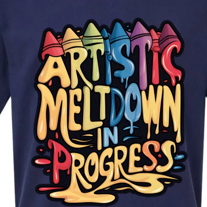 Artistic Meltdown In Progress Gift Sueded Cloud Jersey T-Shirt