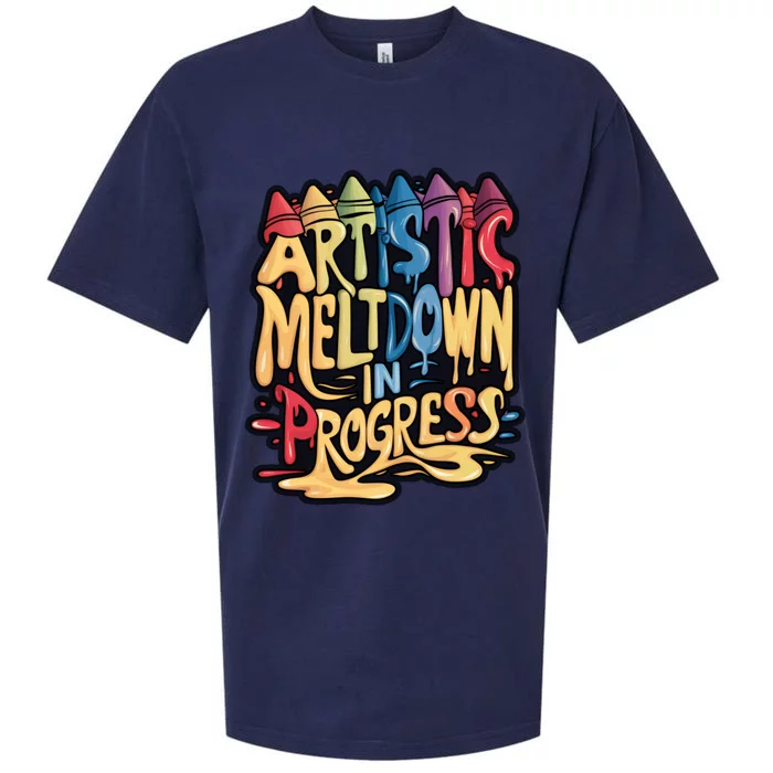 Artistic Meltdown In Progress Gift Sueded Cloud Jersey T-Shirt