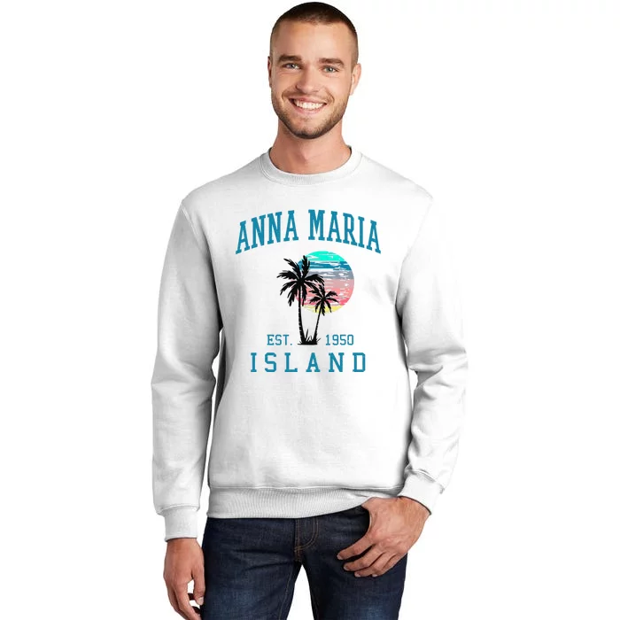 Anna Maria Island Florida Vintage Beach Palm Trees Summer Sweatshirt