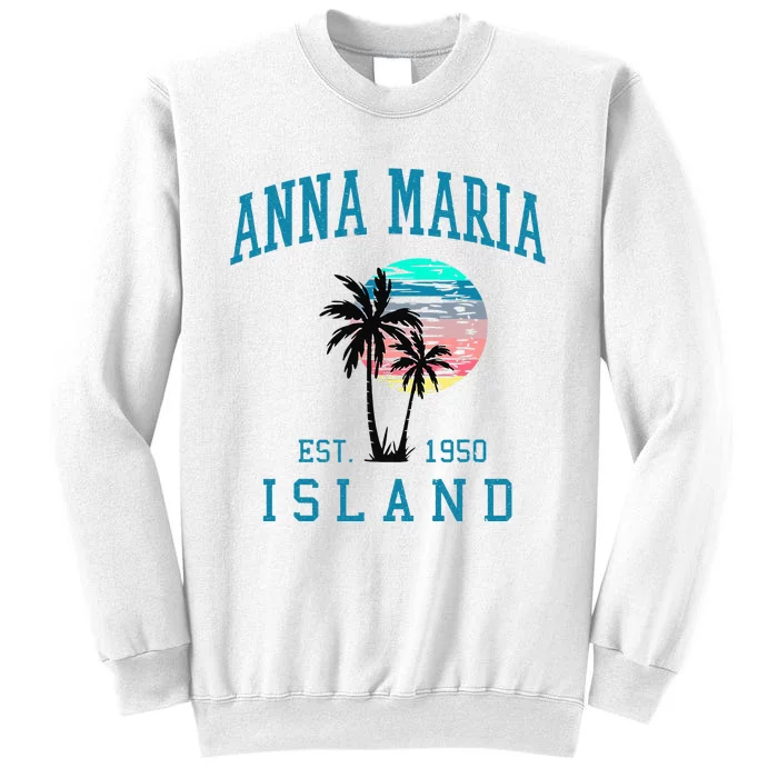 Anna Maria Island Florida Vintage Beach Palm Trees Summer Sweatshirt