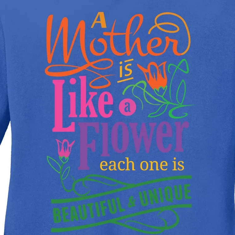 A Mother Is Like A Flower Gift For Mom Cute Gift Ladies Long Sleeve Shirt