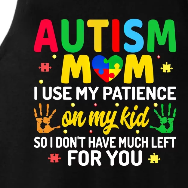 Autism Mom I Use My Patience On My Autism Warriors Mama Gift Ladies Tri-Blend Wicking Tank