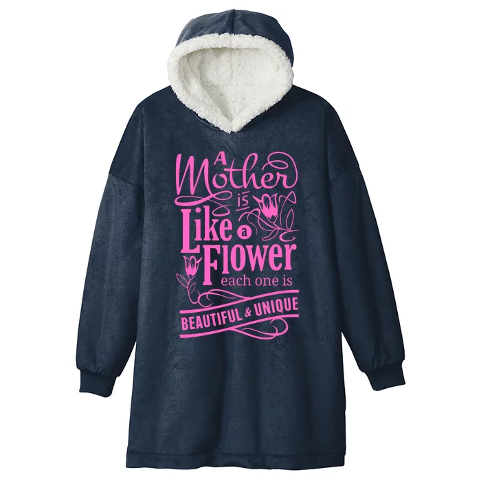 A Mother Is Like A Flower Hooded Wearable Blanket