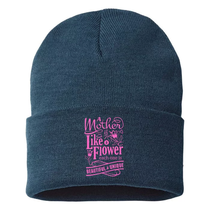 A Mother Is Like A Flower Sustainable Knit Beanie