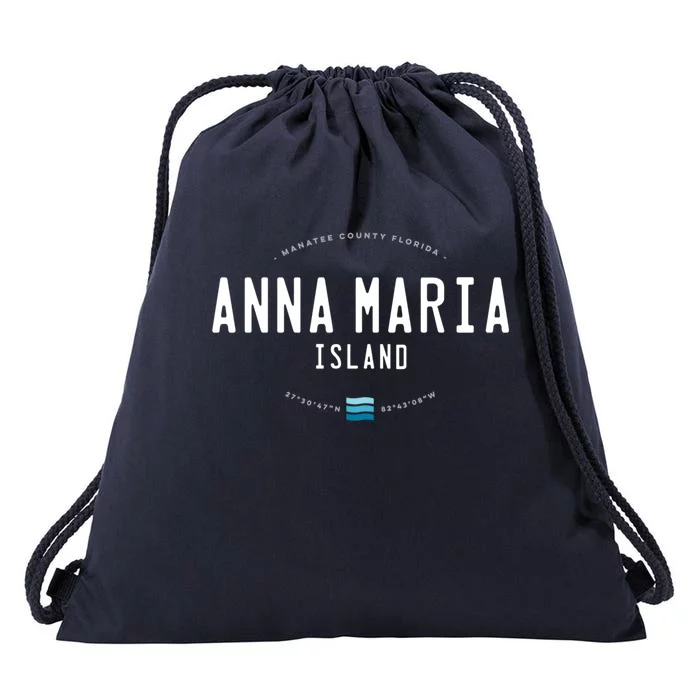 Anna Maria Island Florida Beach Waves Meaningful Gift Drawstring Bag