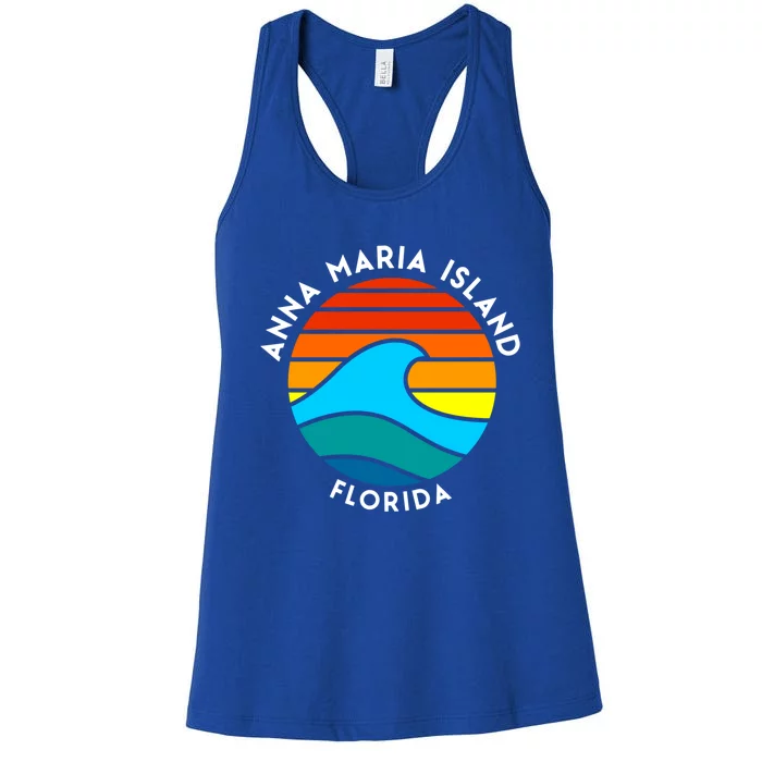 Anna Maria Island Florida Retro Wave Gift Women's Racerback Tank