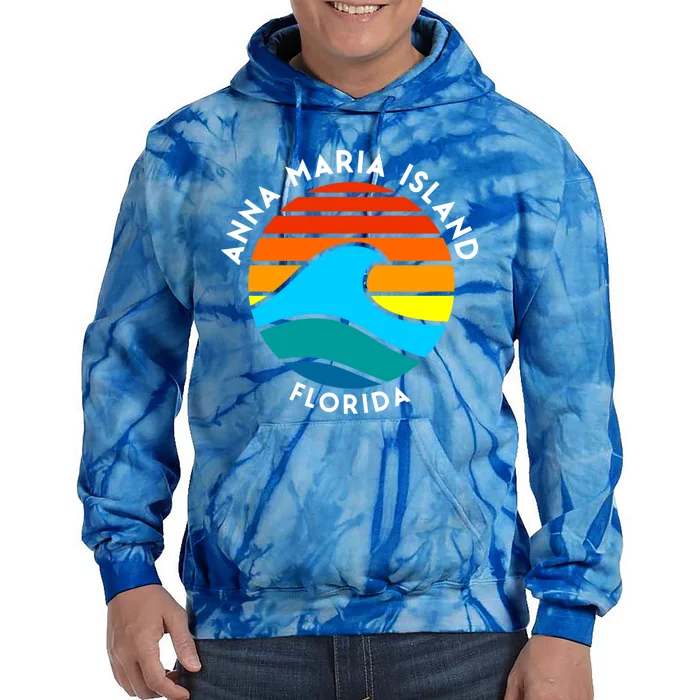 Anna Maria Island Florida Retro Wave Gift Tie Dye Hoodie