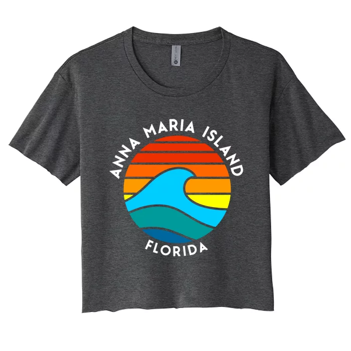 Anna Maria Island Florida Retro Wave Gift Women's Crop Top Tee