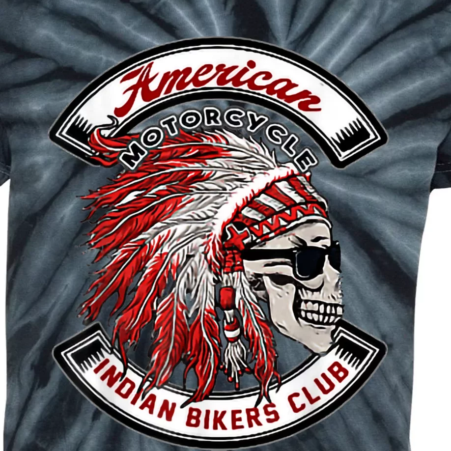 American Motorcycles Indian Biker Club Oldschool Choppers Kids Tie-Dye T-Shirt