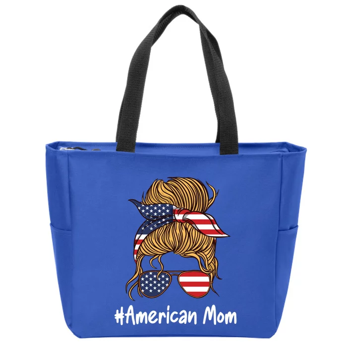 American Mom International Usa Flag Mothers Day Gift Zip Tote Bag