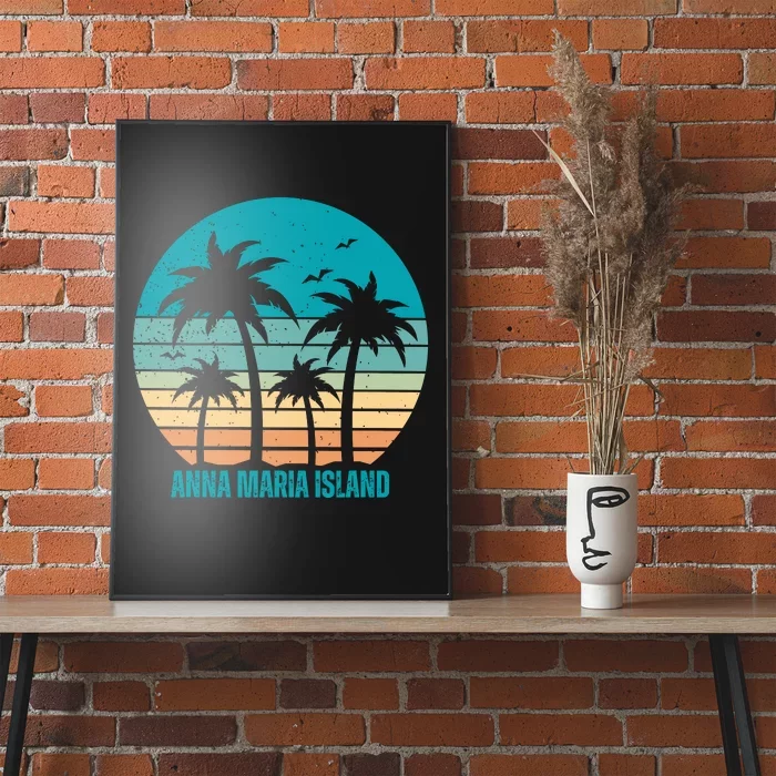 Anna Maria Island Vintage Sunset Vacation Poster